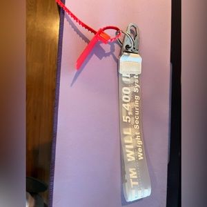 “Off white” wristlet key chain